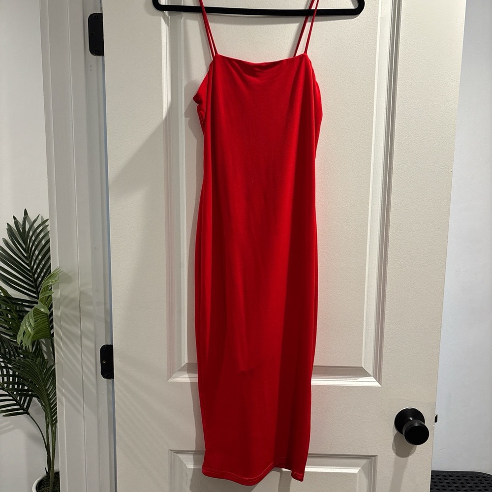 Elegant Red Slip Dress